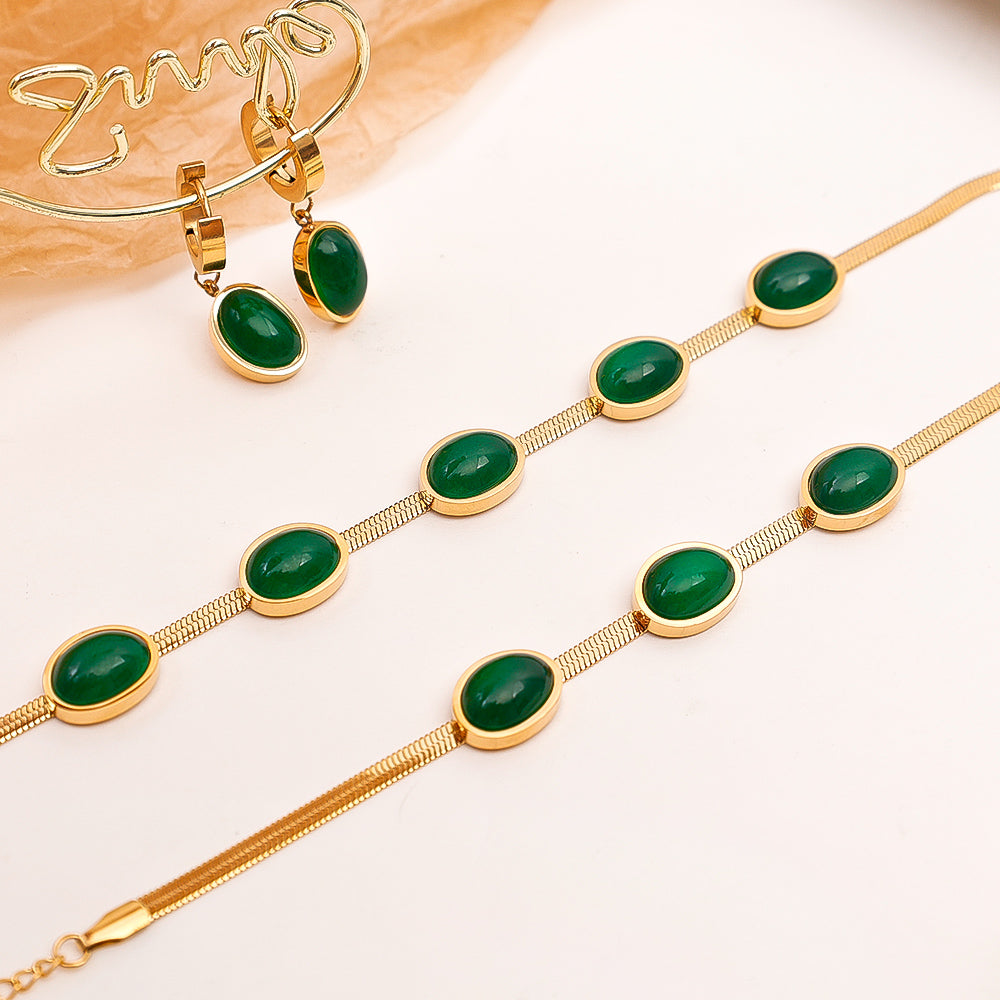 Premium Crystal Necklace Set - Get Free Bracelet & Earrings ✨💎 Buy 1 Get 1 Free