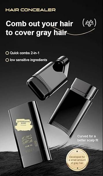 2Pack Safe and Convenient Comb Hair Dye, Waterproof and Sweat-Proof Hair Dye Comb, Quick Touch-Ups, 2 in 1 Instant Dye for Women & Men (Black-Brown)