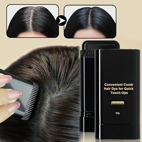 2Pack Safe and Convenient Comb Hair Dye, Waterproof and Sweat-Proof Hair Dye Comb, Quick Touch-Ups, 2 in 1 Instant Dye for Women & Men (Black-Brown)