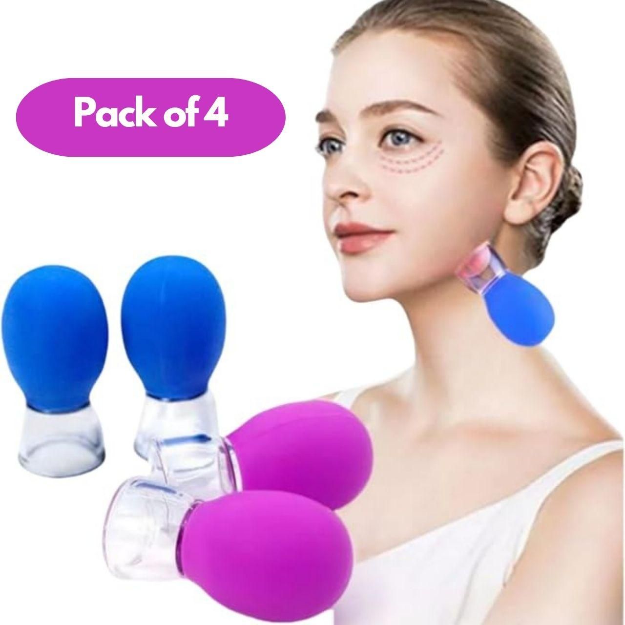Vinban 20 PCS Glass Facial Cupping Set | Silicone Vacuum Suction | Cupping Professional Massager Therapy | A Kit For Anti Cellulite, Anti Wrinkle and Instantly Ageless Skin | For Eyes, Face and Body