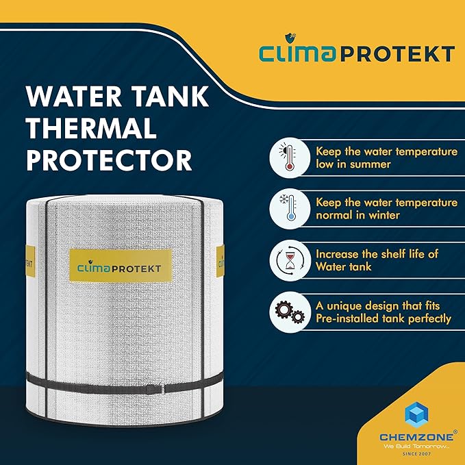 TankCrest™ Water Tank Insulation Cover (FREE SIZE 500 LTR, 1000,LTR,1500LTR)