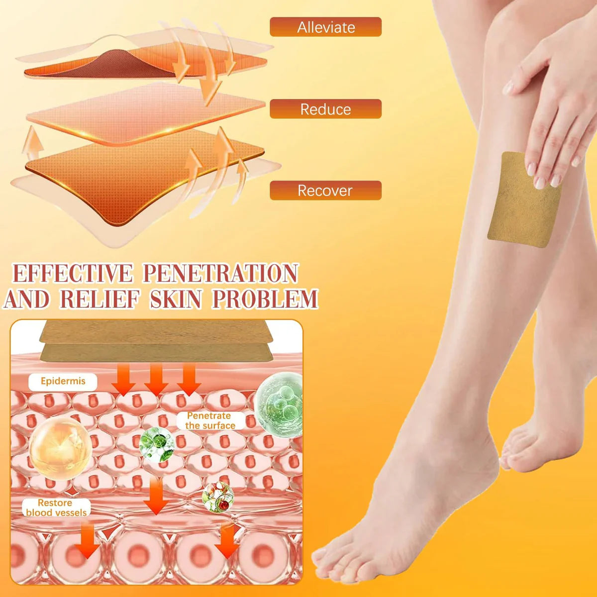 Herbal Turmeric Varicose Vein Patch Man & Woman 12x4=48 PCS BUY 1 GET 1 FREE