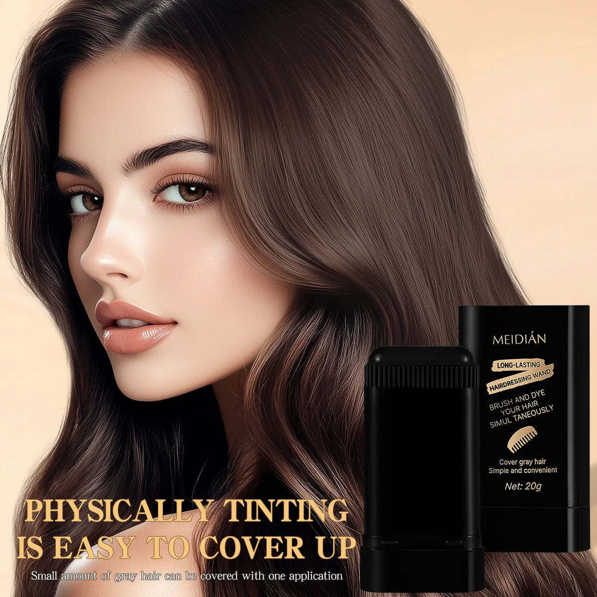 2Pack Safe and Convenient Comb Hair Dye, Waterproof and Sweat-Proof Hair Dye Comb, Quick Touch-Ups, 2 in 1 Instant Dye for Women & Men (Black-Brown)