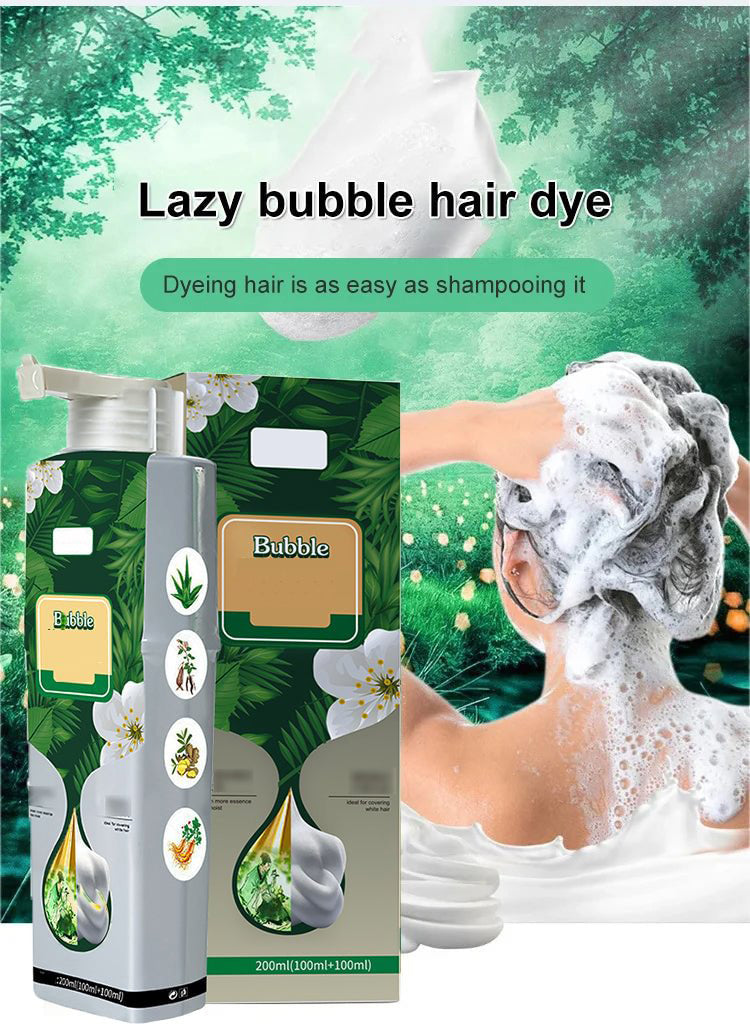 Pure Plant Extract For Grey Hair Color Bubble Dye Buy 1 get 1 free (man & Woman)